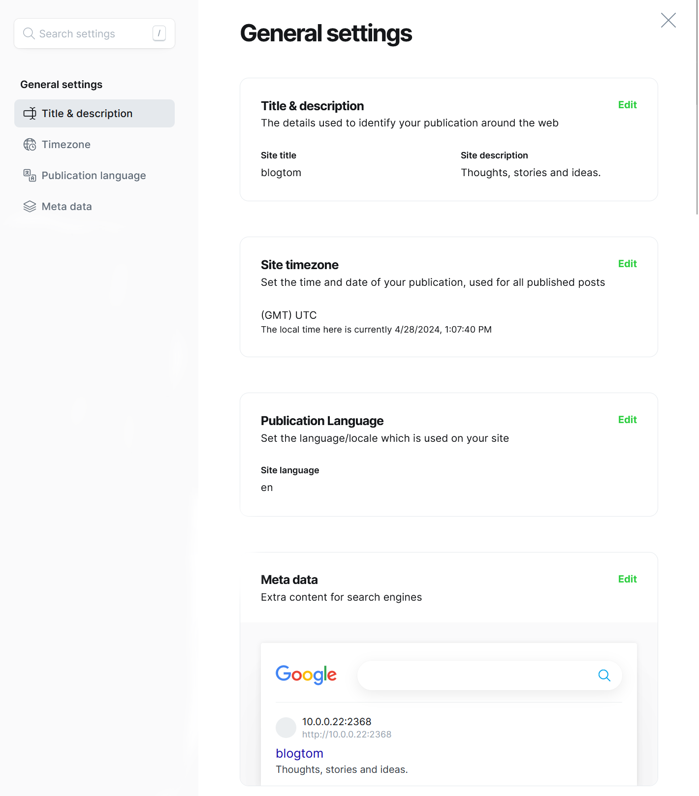 Configuration du CMS  Ghost: Partie 2