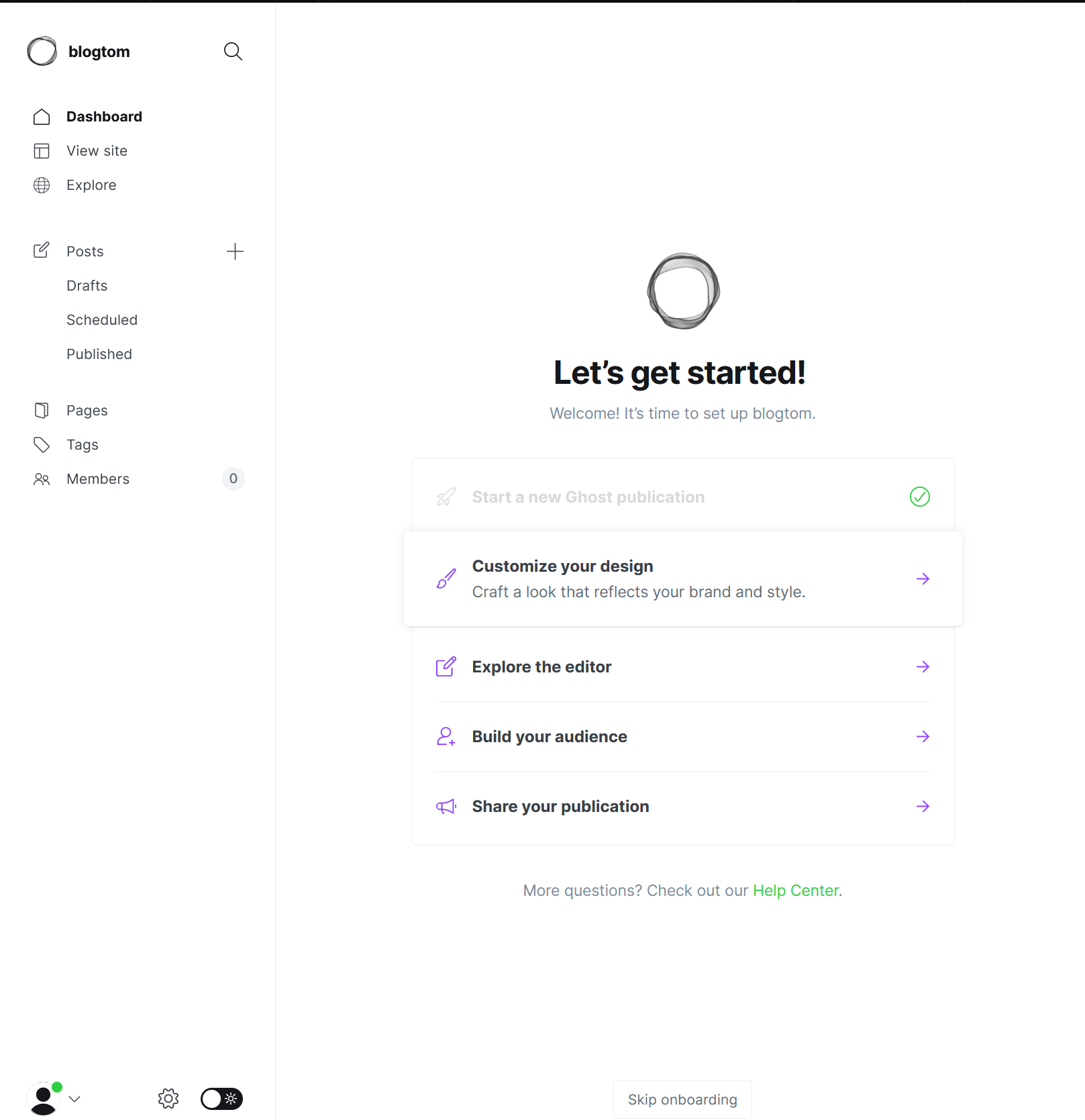 Configuration du CMS  Ghost: Partie 2