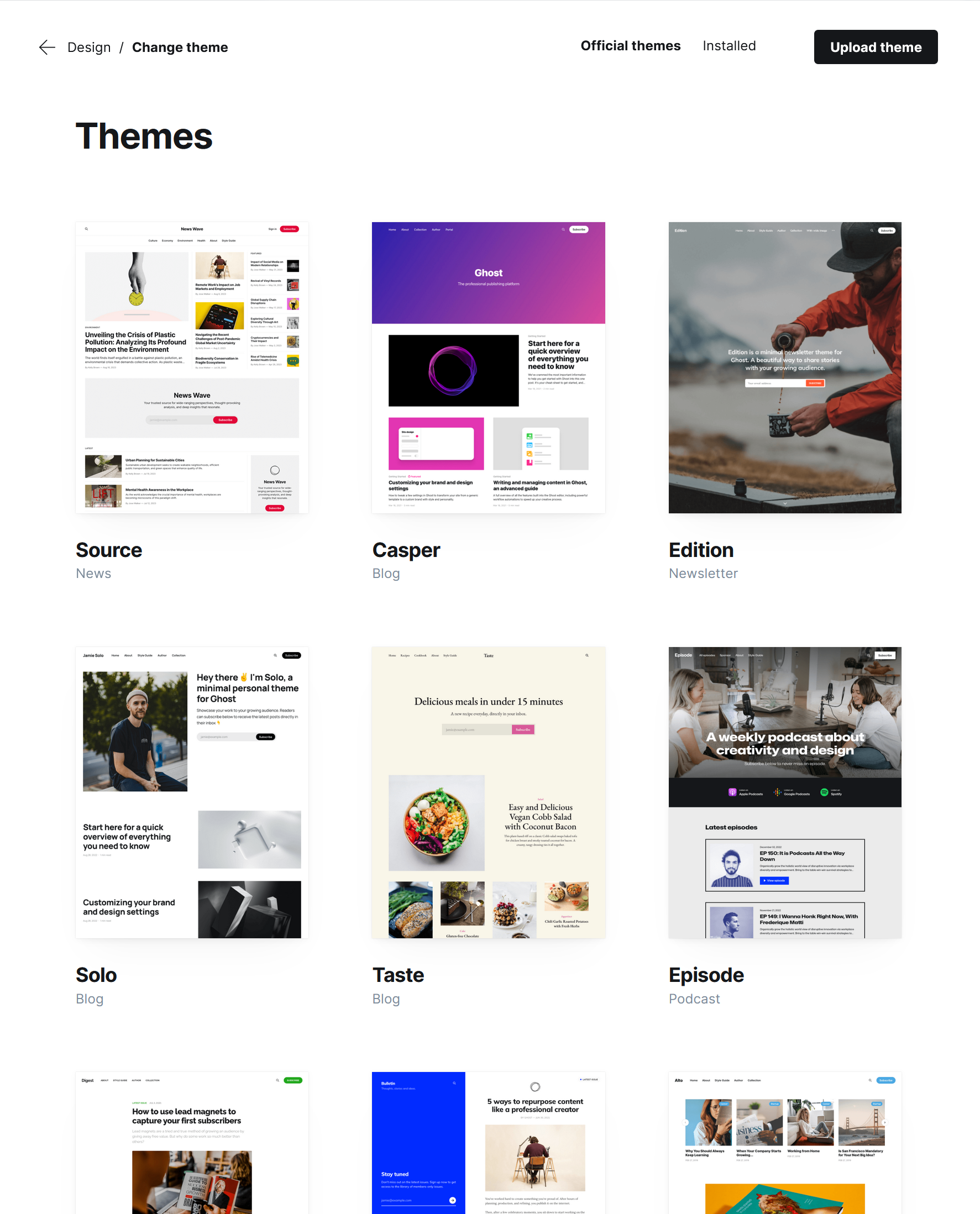 Configuration du CMS  Ghost: Partie 2