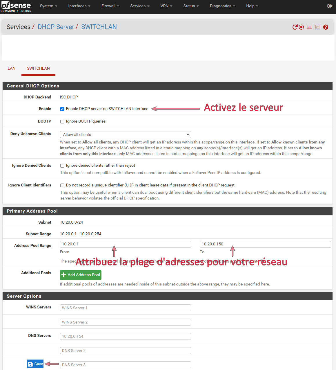 Créer un bridge Sur PfSense-CE