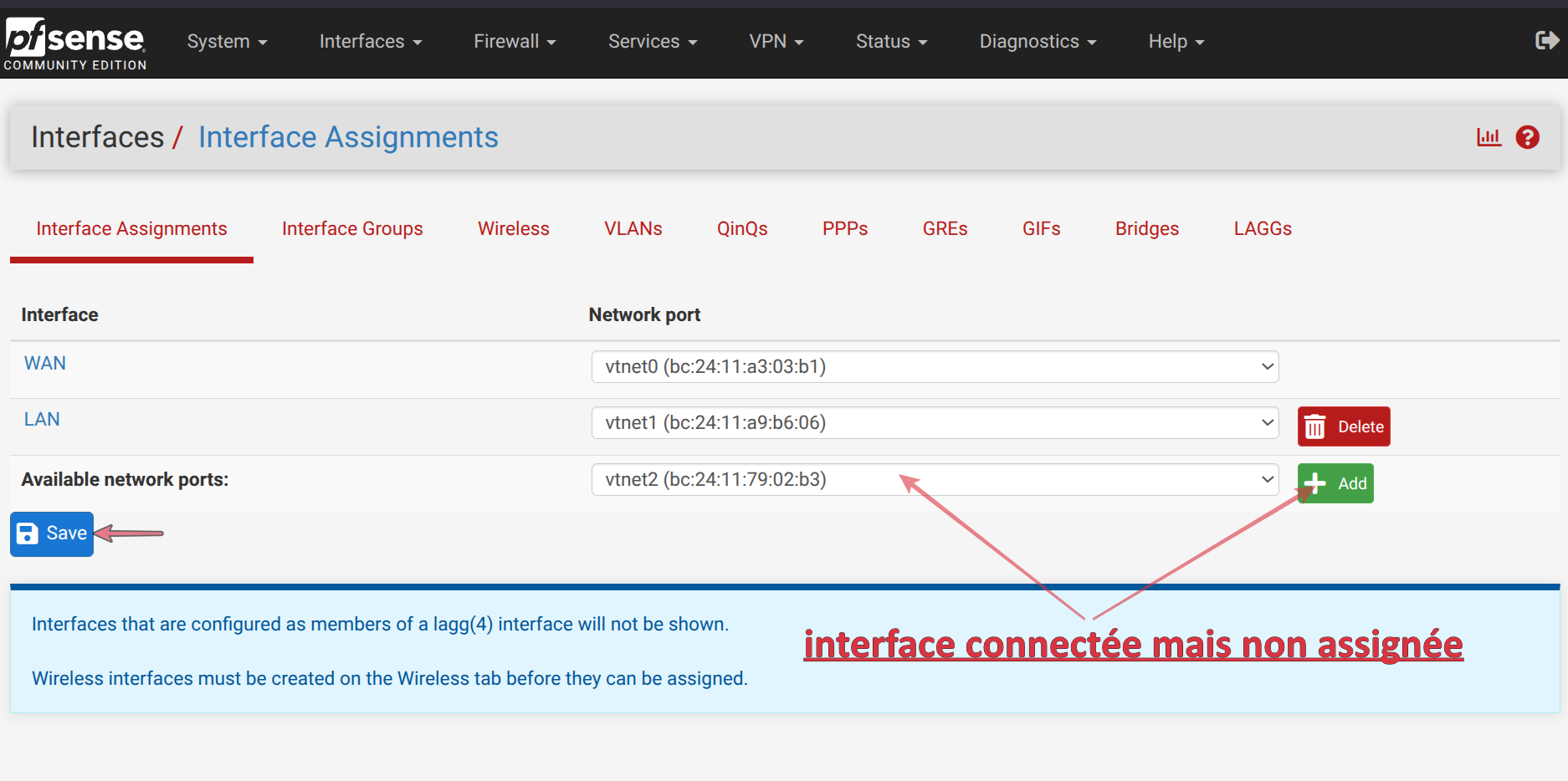 Créer un bridge Sur PfSense-CE