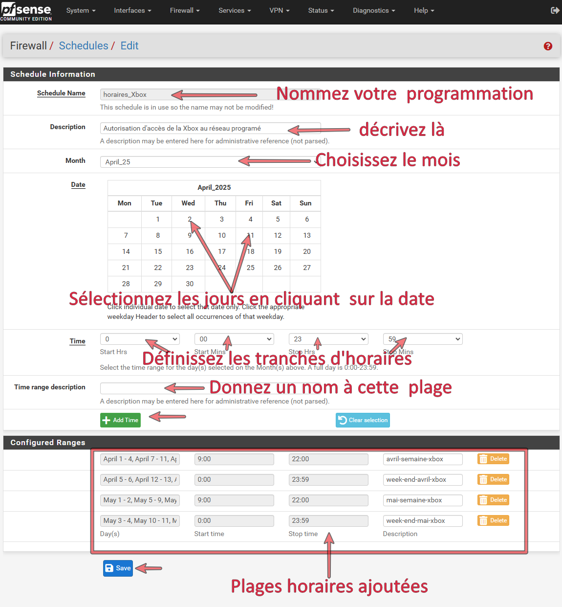 Le pare-feu de PfSense-CE : Côté LAN