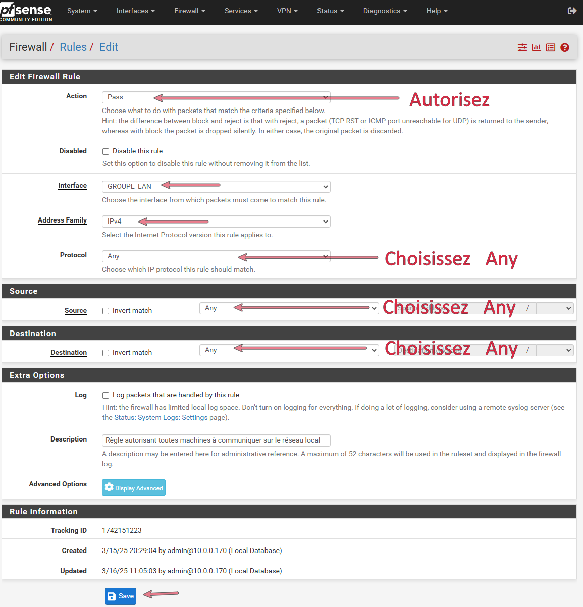 Créer un bridge Sur PfSense-CE