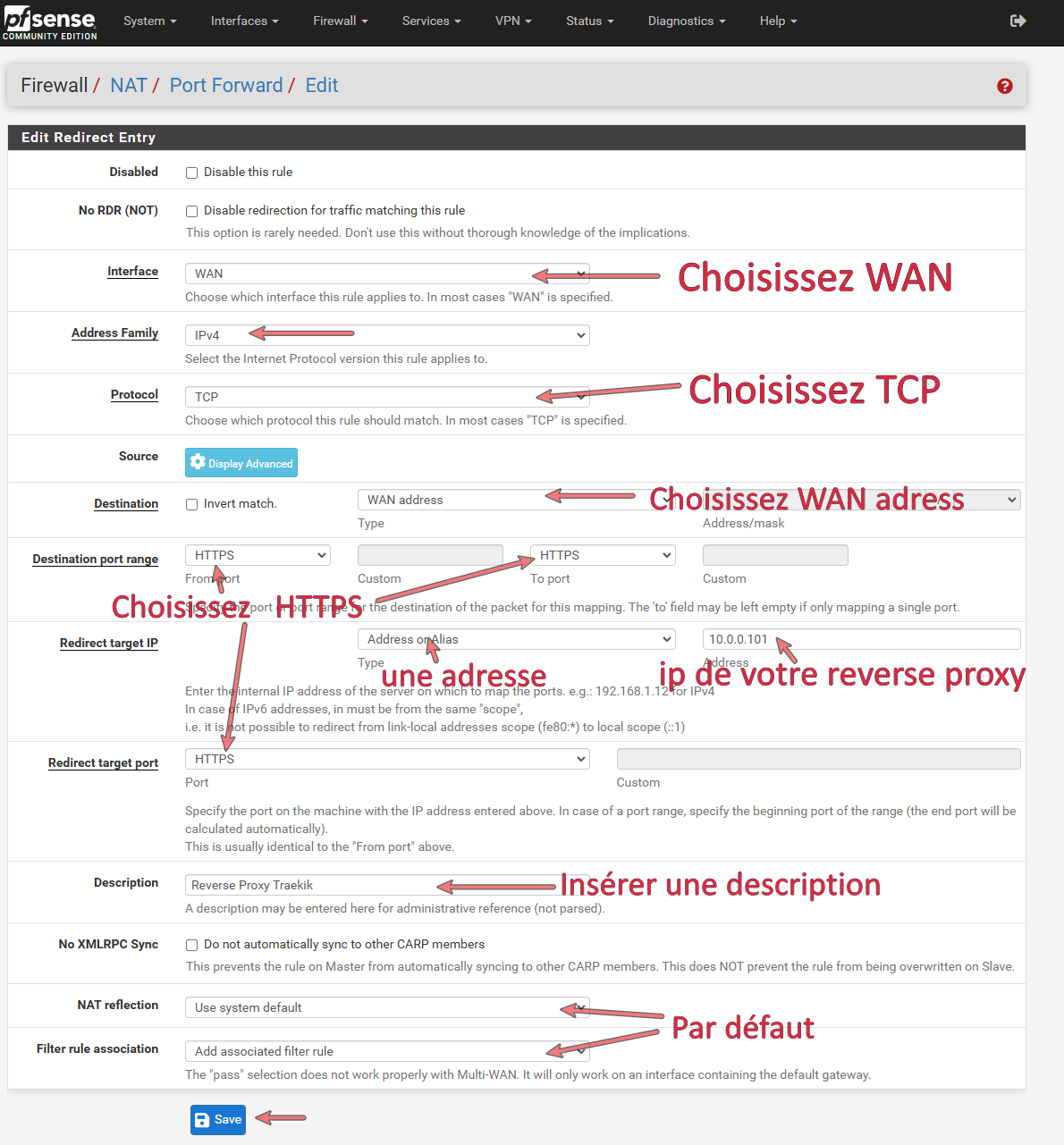 Le pare-feu de PfSense-CE : Côté WAN