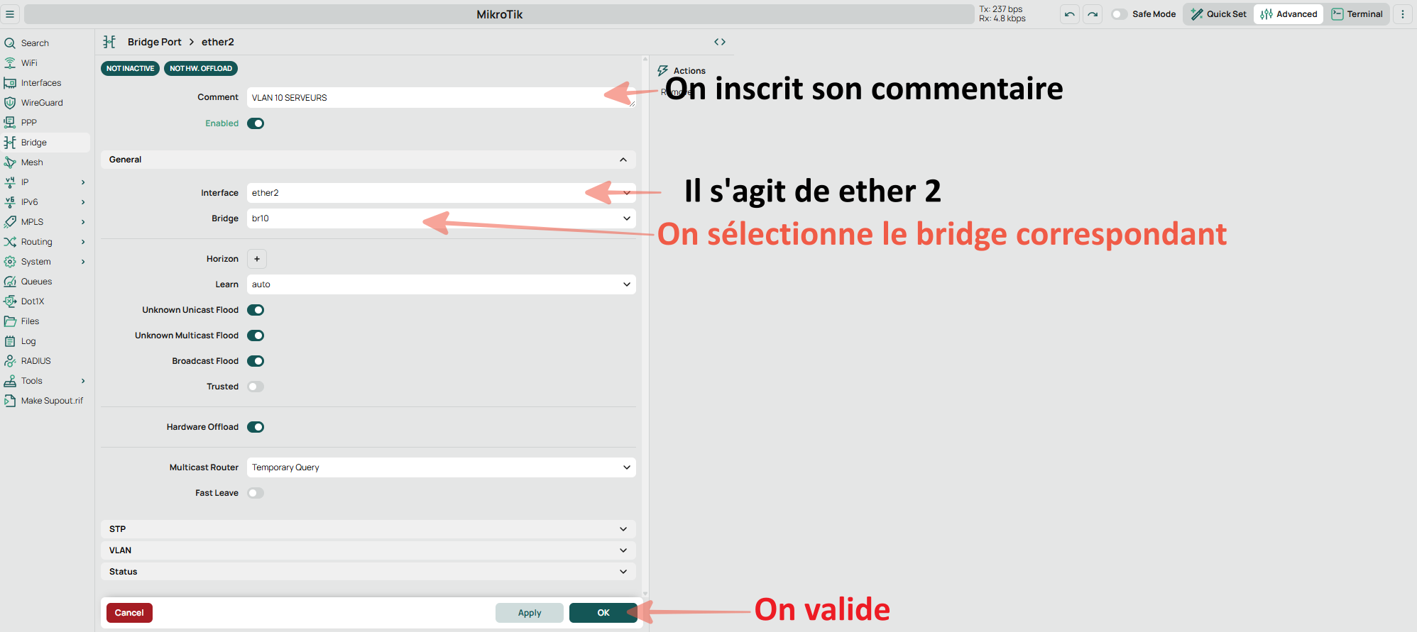 Les VLANs : Côté Switch